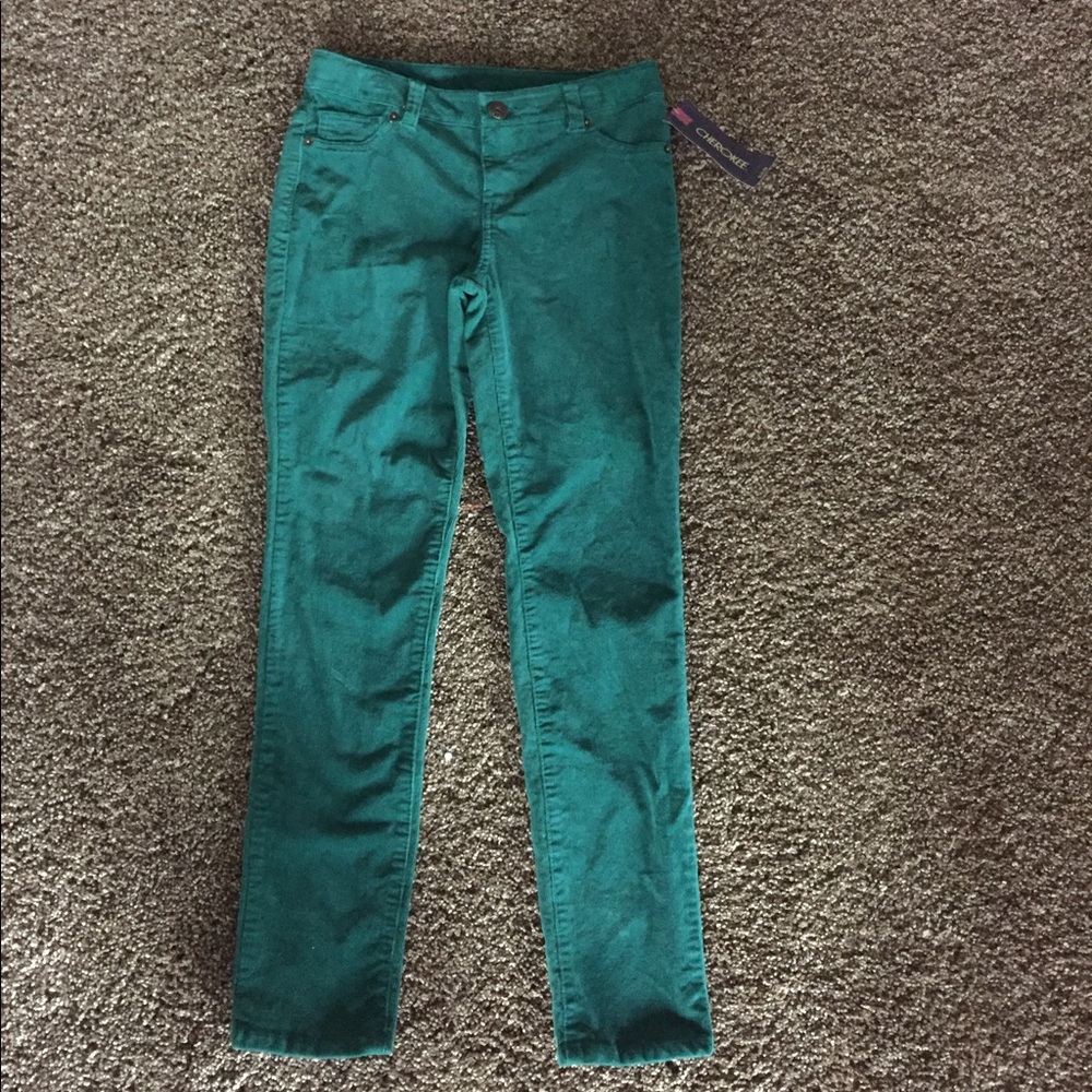 Girl's Green Corduroy Pants Size 12 New With Tags - Picture 2 of 3